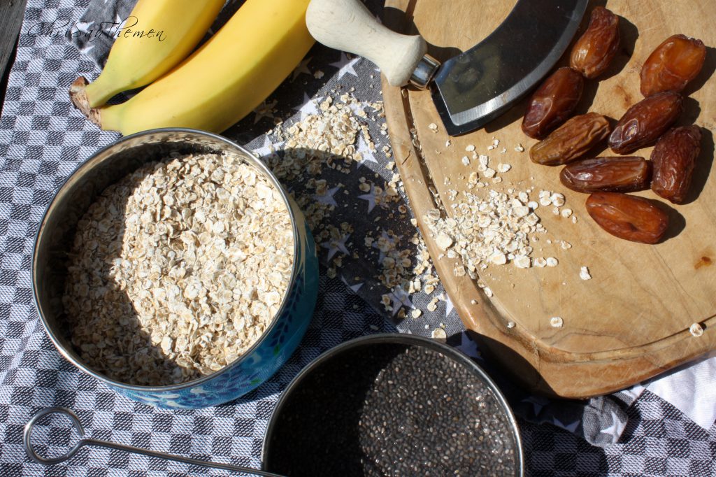 Bananen-Dattel-Kekse, Snack, gesund, Frühstück, lecker
